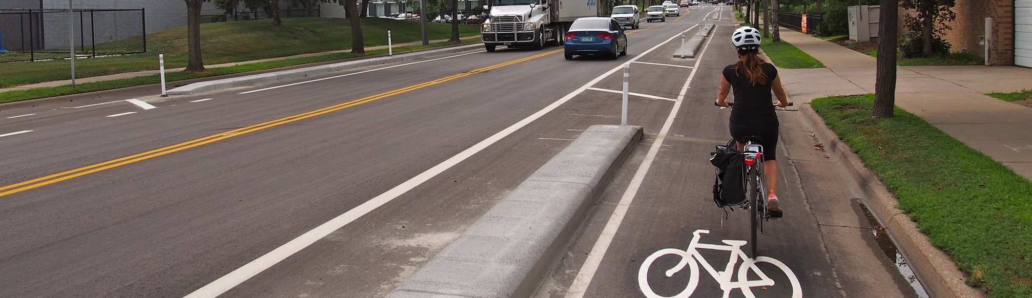 In-street curb-protected bike lane